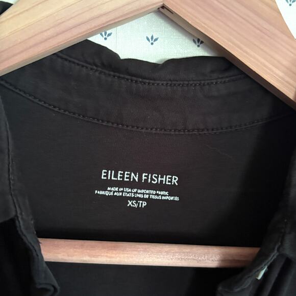 Eileen Fisher Button Down Tunic XS Black Shirt Top Capsule Minimalist Lagenlook - Picture 5 of 6